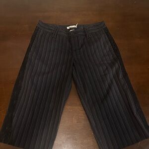 American Rag Black and pink PinStriped capris/Bermuda shorts with black lace